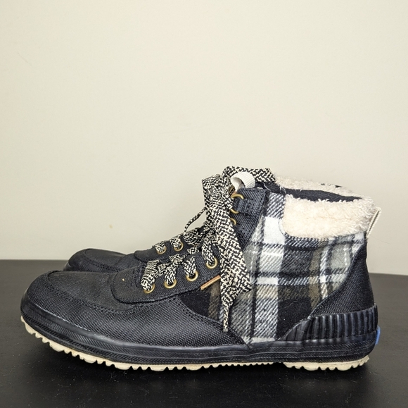 Keds Women's Scout III Rain Boot Water Resistant Insulated Black White Plaid 8 - Picture 4 of 10